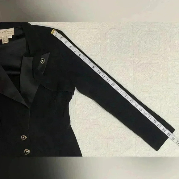 LORI WEIDNER VINTAGE Cocktail Tuxedo Style Blazer  Gold Buttons Size 10 - Picture 9 of 10